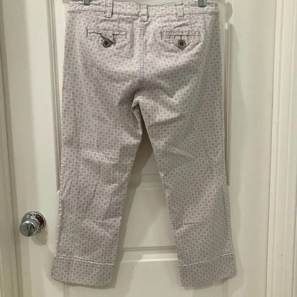 Anthropologie Idra Lilac Patterned Cropped Pants Size 6 - Picture 11 of 12